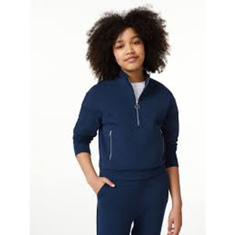 Youth Free Assembly Blue Long Sleeve Quarter Zip Track Jacket Sweater L‎ 10/12